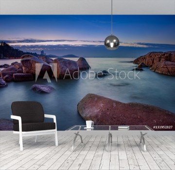 Picture of long exposure photography of sea scape in morning light